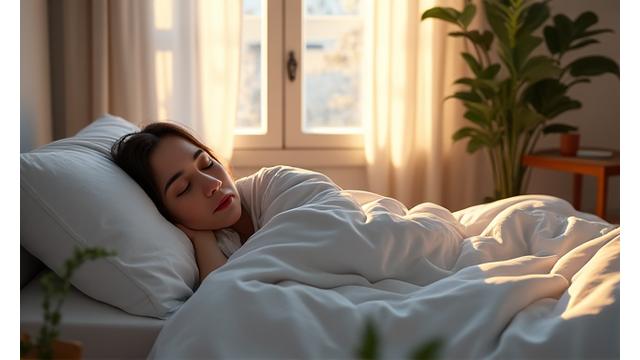 Person sleeping peacefully, symbolizing recovery