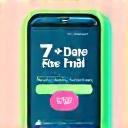 Smartphone displaying a '7-day free trial' message for a wellness app