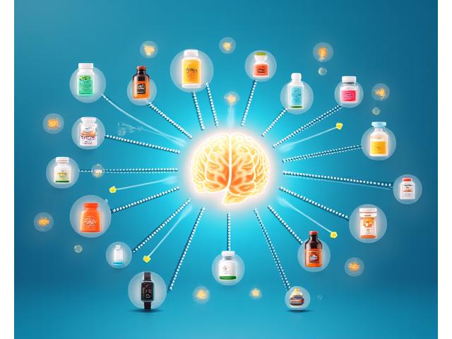 Illustration of a personalized product recommendation interface displaying health products like wearable tech and supplements.